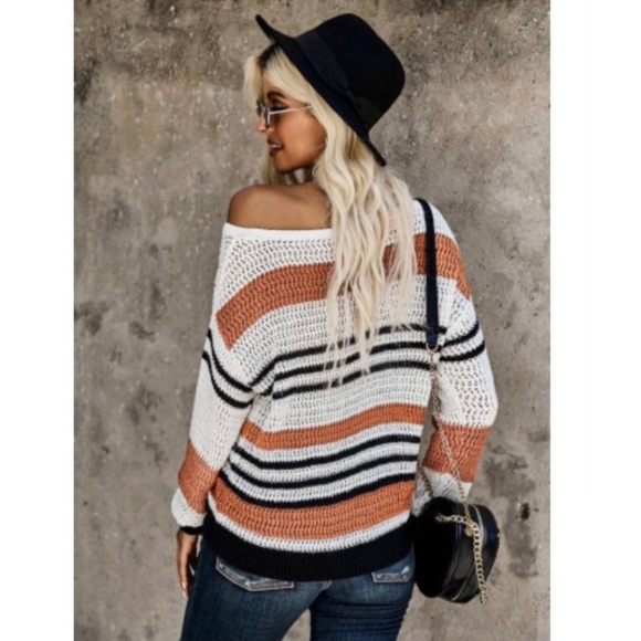 NO BRAND | Striped Knit Sweater - Picture 6 of 6